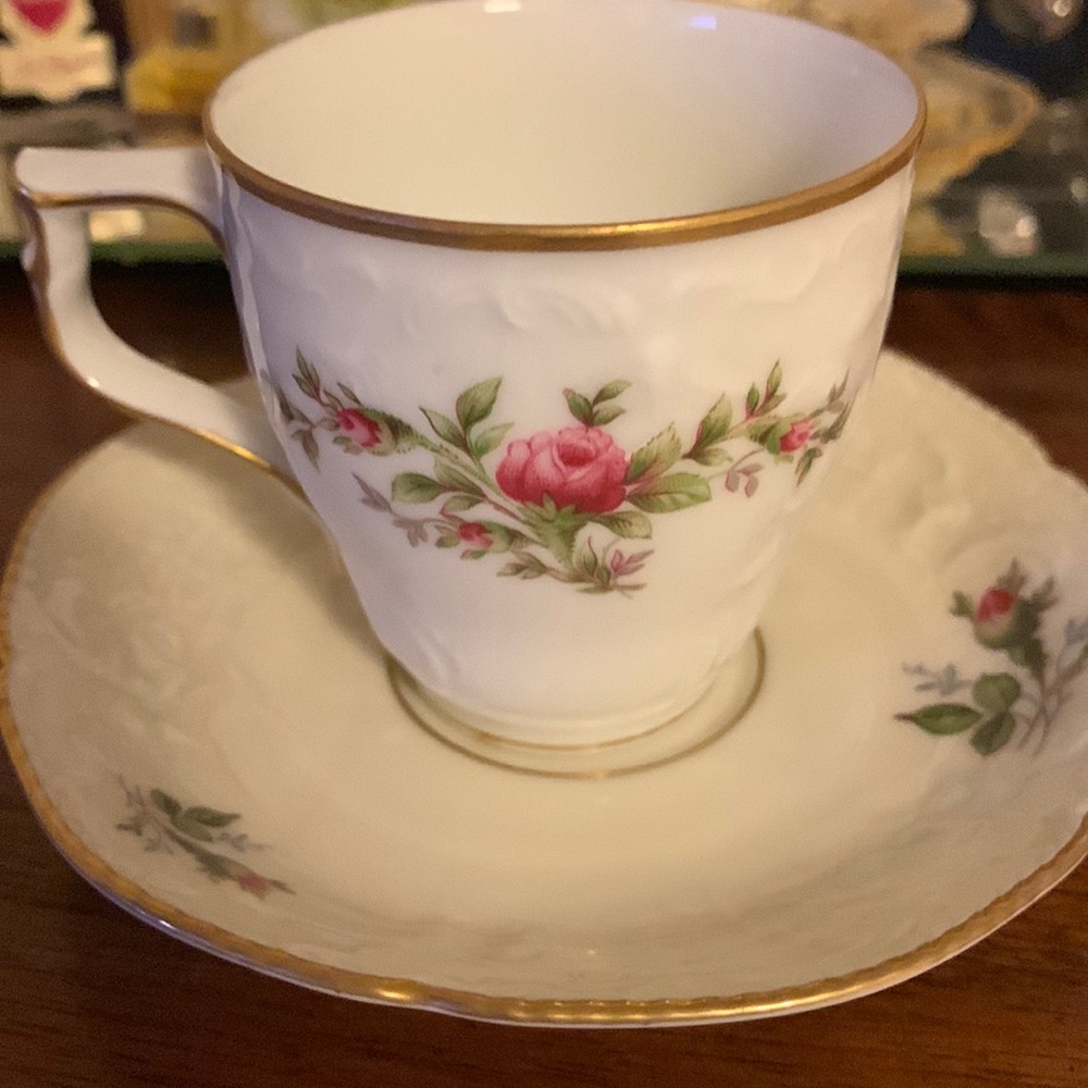 Vintage Rosenthal Bone China Classic Rose Demitasse Cup and Saucer.